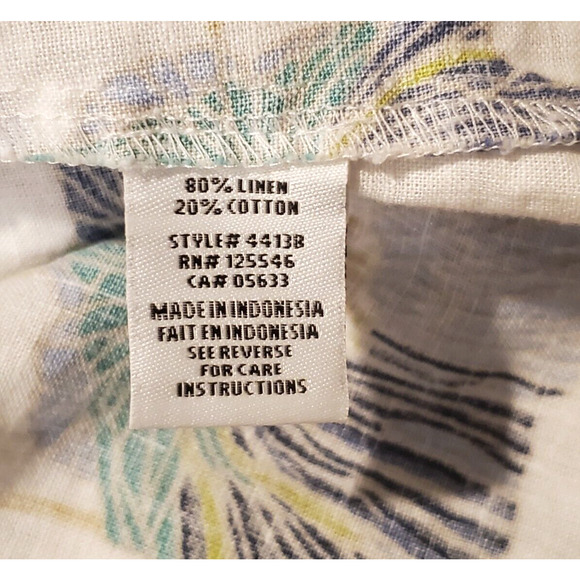 Habitat Clothes to Live In Linen Blouse Top Button Front Floral Women Size Small - Picture 4 of 4